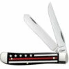 Case Mini Trapper 7311 Red Line Stripes Of Service, 3.5" Closed Length SS Blade, Bone Handle