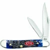 CASE PEANUT 7314, 2.88" CLOSED LENGTH TRU-SHARP STAINLESS BLADE, JIGGED NAVY BLUE BONE HANDLE