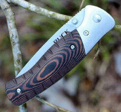 Buck Knives Buck 836BRS Folding Selkirk, 3.9" 420HC Plain Blade, Brown/Black Micarta Handle -Knifeworks Sales Shop 836brs.3 64367.1566585925