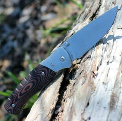 Buck Knives Buck 836BRS Folding Selkirk, 3.9" 420HC Plain Blade, Brown/Black Micarta Handle -Knifeworks Sales Shop 836brs 87007.1566585924