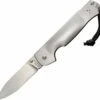 Cold Steel Pocket Bushman 95FB, 4.5" 4116 SS Satin Plain Blade, Stainless Steel Handle