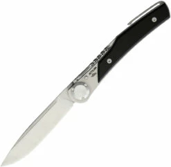 Actilam T3BC Black Corian Folder With Clip, 3.25 In. X50CrMoV15N Plain Blade