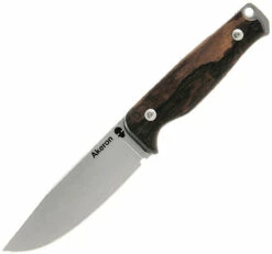 Akeron Ekinox V3 Fixed Blade Ziricote AKN005Z, 4.5" Stonewash N690 Blade, Ziricote Wood Handle