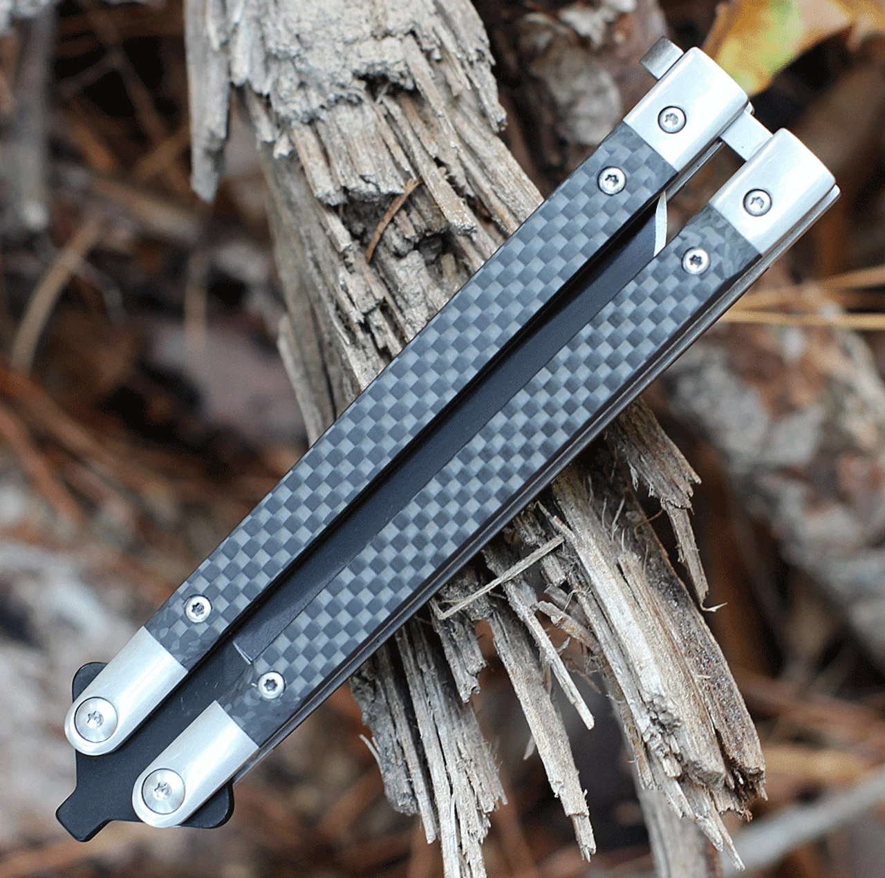 Bear & Son 30th Anniversary Balisong CF (4.1" Black) ANNCF17 3 Bear & Son 30th Anniversary Balisong CF (4.1" Black) ANNCF17 - Image 3