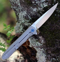 Artisan Shark ATZ1707GGY, 3.94" S35VN Plain Blade, Gray Titanium Handle -Knifeworks Sales Shop ATZ1707GGY.1 10466.1599227807