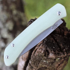 Artisan Cutlery Biome ATZ-1840P-NTG, 2.8" Sandvik 12C27 StonewashedPlain Blade, Natural Translucent Green G-10 Handle -Knifeworks Sales Shop ATZ1840PNTG.2 55751.1627061670
