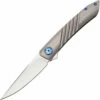 Alliance Designs ALA1G Anchovy Framelock With Grooves, 3.5" RWL34 Plain Blade, Titanium Handle
