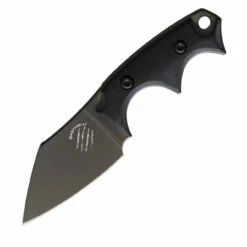 Bastinelli Creations BB Drago Cutter V2 Fixed Blade, 2.00" N690 Black PVD Coated Blade, Black G-10 Handles, Kydex Sheath