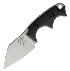 Bastinelli Creations BB Drago Cutter V2 Fixed Blade, 2.00" N690 Stonewashed Blade, Black G-10 Handles, Kydex Sheath