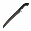 Bastinelli Creations Separateur BAS200, 13" 12C27 Sandvik Steel Black Cerakote Fixed Blade, Black Sculpted G-10 Handles, Black Leather Sheat