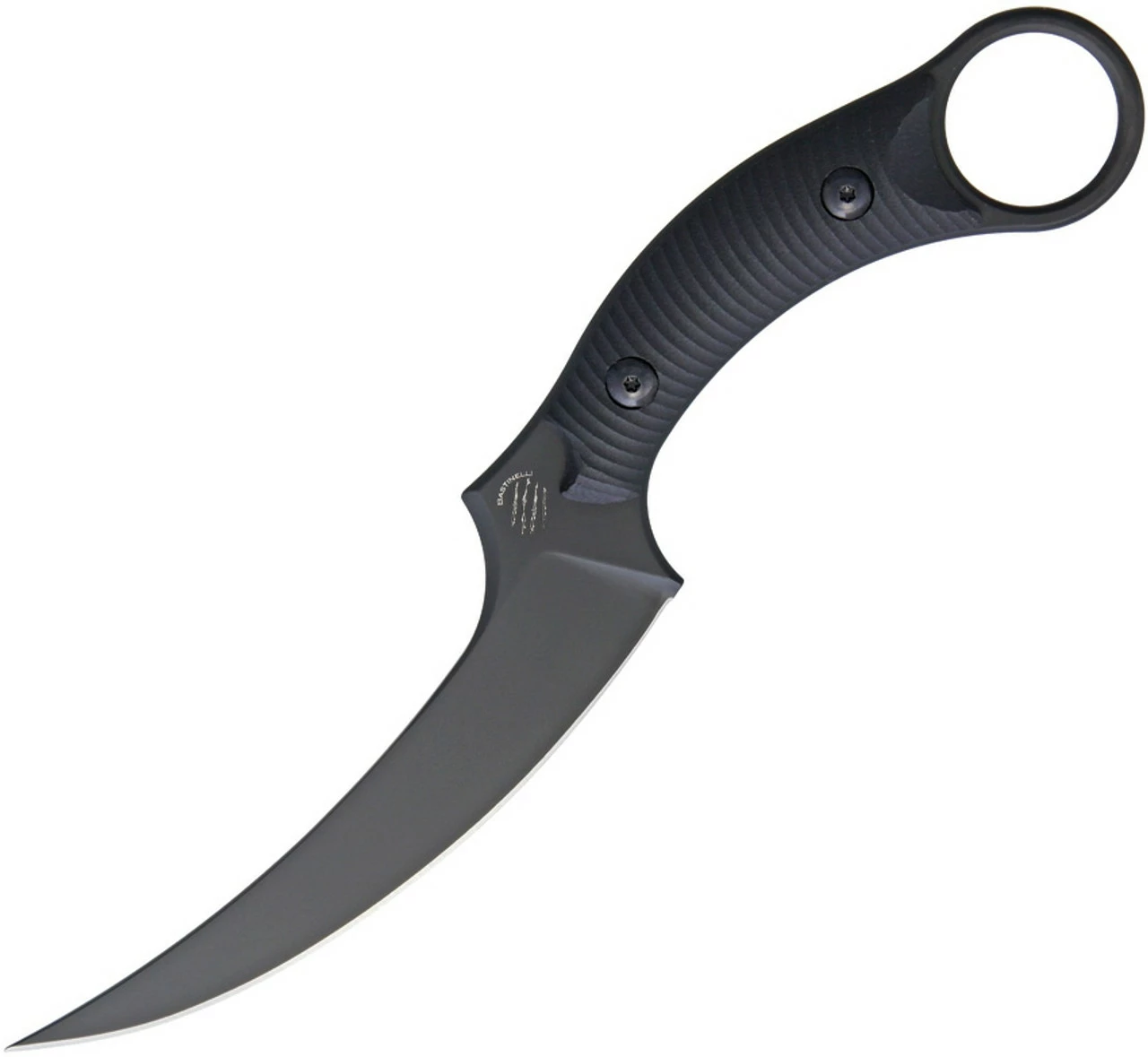 Bastinelli Creations Mako Fixed Blade BAS206B, 4.624" N690Co Black PVD Coated Blade, Black Milled G-10 Handle, Kydex Sheath 1 Bastinelli Creations Mako Fixed Blade BAS206B, 4.624" N690Co Black PVD Coated Blade, Black Milled G-10 Handle, Kydex Sheath