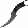 Bastinelli Creations Mako Fixed Blade BAS206M, 5" N690 Black Stonewashed Plain Blade, Black Cord Handle, Black Kydex Sheath
