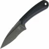 Bastinelli Creations SIN Fixed Blade BAS215, 3.5" N690Co Black Stonewashed Blade, Black Milled G-10 Handle, Kydex Sheath