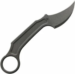 Bastinelli Creations Anomaly Fixed Blade BAS238, 2.25" N690CO Dark Stonewashed Plain Blade, Gray Bohler N690CO Stainless Steel Handle