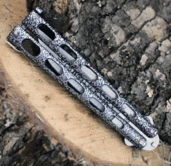 Bear & Son Cutlery 30th Anniversary Butterfly Knife ANN114 , 4.25" 440 Satin Embellished Blade, Silver Vein Handle 5 Bear & Son Cutlery 30th Anniversary Butterfly Knife ANN114 , 4.25" 440 Satin Embellished Blade, Silver Vein Handle -Knifeworks Sales Shop BCANN114.3 83341.1618514668