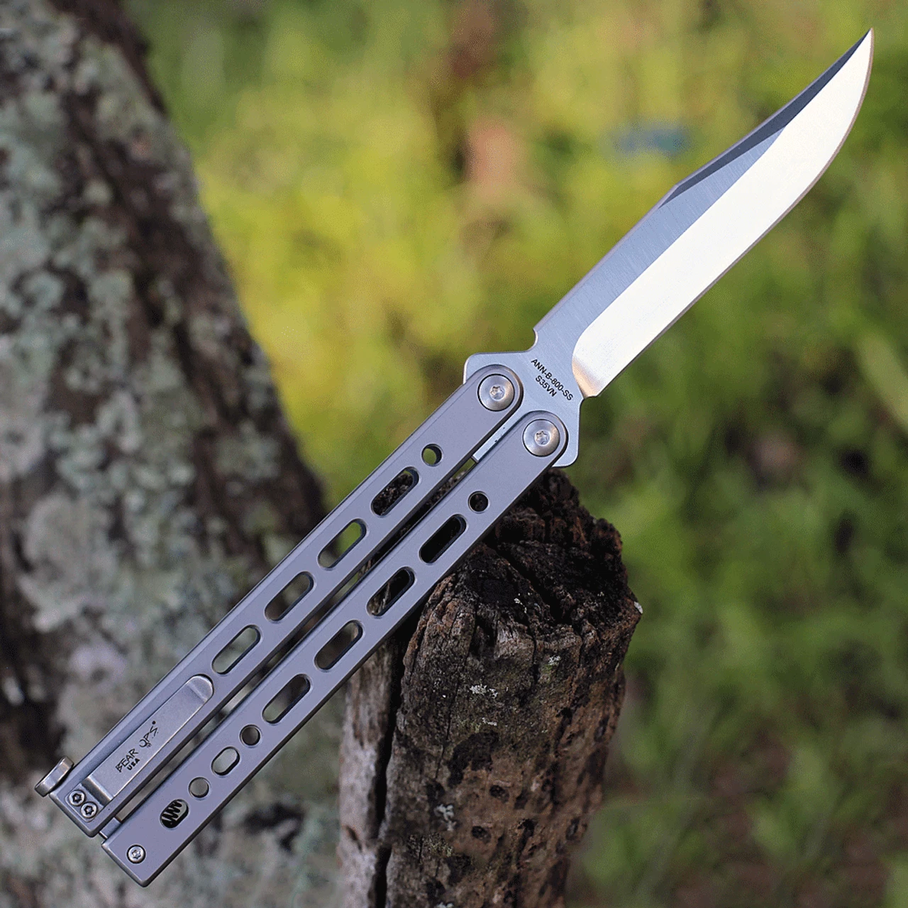 Bear Ops 30th Anniversary Bear Song VIII S35 - Grey Stainless Steel (4" S35VN Satin) ANNB-800-SS-S35 2 Bear Ops 30th Anniversary Bear Song VIII S35 - Grey Stainless Steel (4" S35VN Satin) ANNB-800-SS-S35 - Image 2