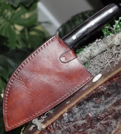 BenJahmin Knives Camp Cleaver BKA007, 7.2" 440 Stainless Steel Blade, Wenge Wood Handle W/ Brown Leather Sheath 7 BenJahmin Knives Camp Cleaver BKA007, 7.2" 440 Stainless Steel Blade, Wenge Wood Handle W/ Brown Leather Sheath -Knifeworks Sales Shop BKA007.3 02436.1620829181