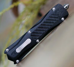 CobraTec Knives BLKKCTS Black King Cobra, 4" D2 Steel Tanto Part Serrated Blade, Anodized Aviation Aluminum W/ Carbon Fiber Inlay -Knifeworks Sales Shop BLKKCTS.3 09814.1598969989