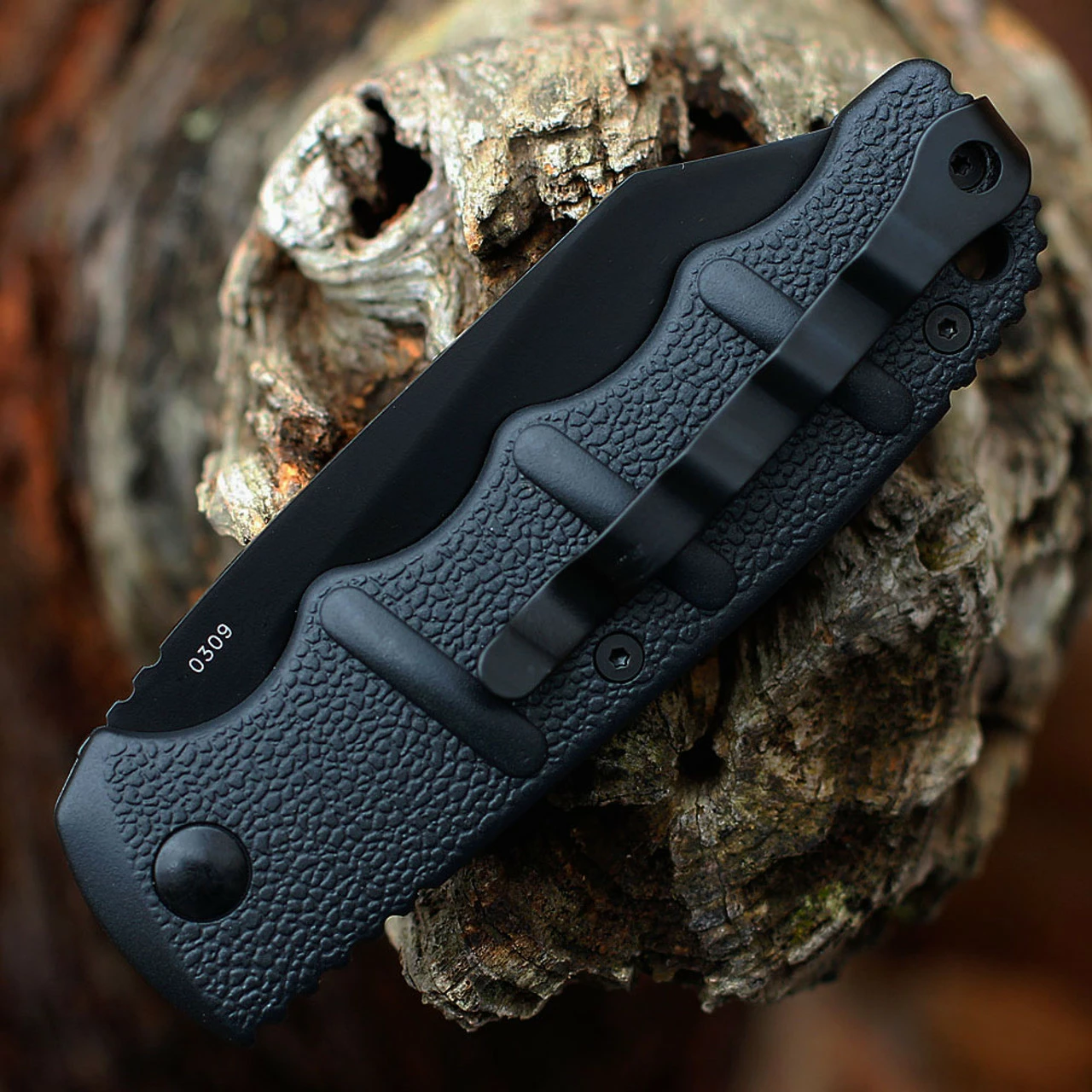 Boker Plus Kalashnikov 74 Automatic - Blk Alum. (3.25" D2 BLK Sheepfoot Blade) 01KALS104N 4 Boker Plus Kalashnikov 74 Automatic - Blk Alum. (3.25" D2 BLK Sheepfoot Blade) 01KALS104N - Image 4