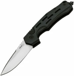 Boker Plus Thunder Storm Button Lock 01BO792N, 2.83" AUS-8 Plain Blade, Black Aluminum Handle