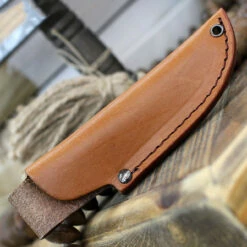 Boker Plus Nessmi Pro Fixed Blade 02BO018, 2.6" D2 Satin Nessmuk Blade, Brown Micarta Handle, Brown Leather Sheath -Knifeworks Sales Shop BOP02BO018 85711.1646838872