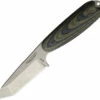 Bradford Guardian 3.5 Tanto Stonewashed N690 Blade, Camo Canvas Micarta Handle W/Brown Leather Sheath