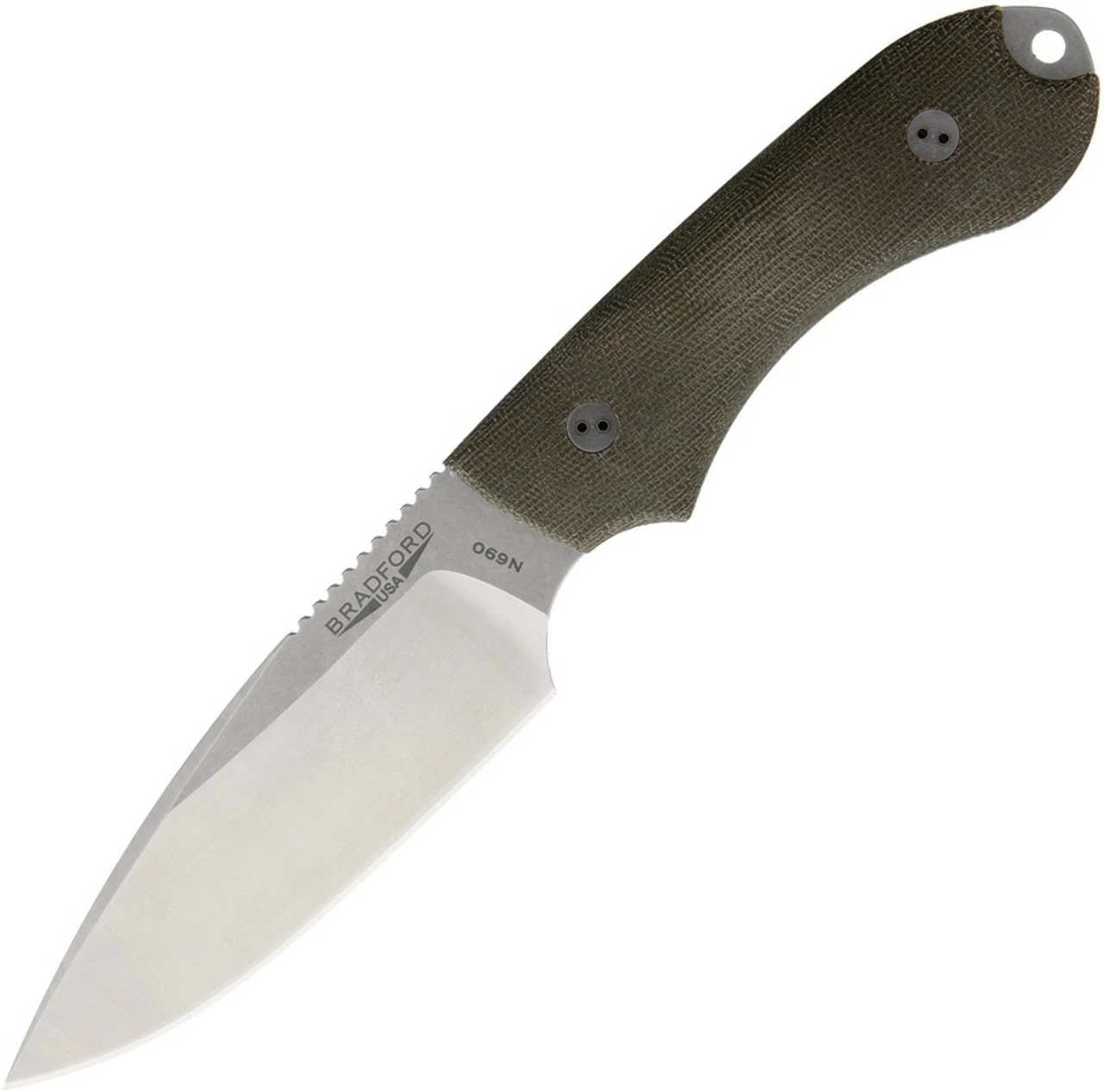Bradford Guardian4 3D, 4.625" N690 Plain Blade, OD Green Micarta Handle 1 Bradford Guardian4 3D, 4.625" N690 Plain Blade, OD Green Micarta Handle