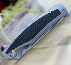 Bestech T1706B Predator, 3.6" CPM-S35VN Plain Blade, Gray Titanium Handle W/Carbon Fiber Inlay -Knifeworks Sales Shop BT1706B.4 20165.1588780902