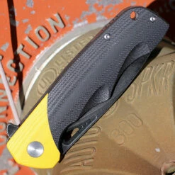 Bestech Airstream - Blk / Yellow G-10 (3.9" D2 Blk SW Drop Point) BG47B -Knifeworks Sales Shop BTKG47B.2 28593.1667501300