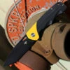 Bestech Airstream - Blk / Yellow G-10 (3.9" D2 Blk SW Drop Point) BG47B
