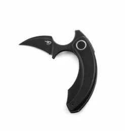 Bestech Knives Strelit BT2103C, 2.19" CPM-S35VN Black Stonewashed Reverse Hawkbill Plain Blade, Black Stonewashed 6AL4V Titanium Handles