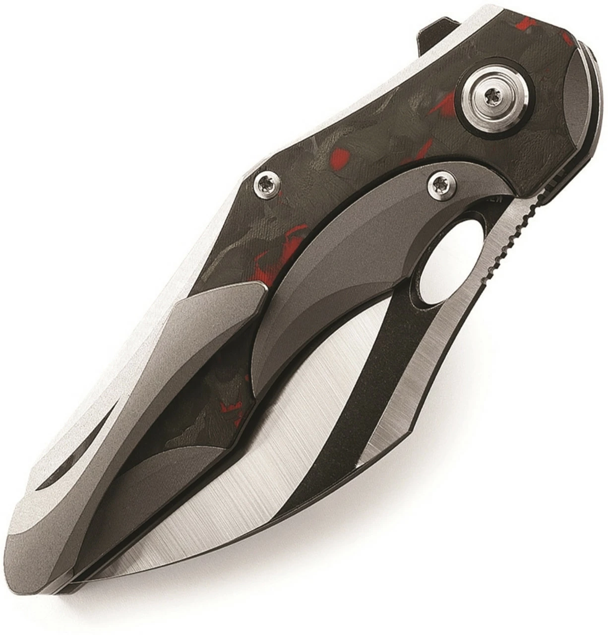 Bestech Knives Nogard Gray & Red CF (3.38" M390 Two-Tone) BT2105C 2 Bestech Knives Nogard Gray & Red CF (3.38" M390 Two-Tone) BT2105C - Image 2
