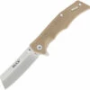Buck Knives Trunk 0252TNS, 2.875" 7Cr Stainless Steel Satin Cleaver Blade, Khaki G-10 Handles