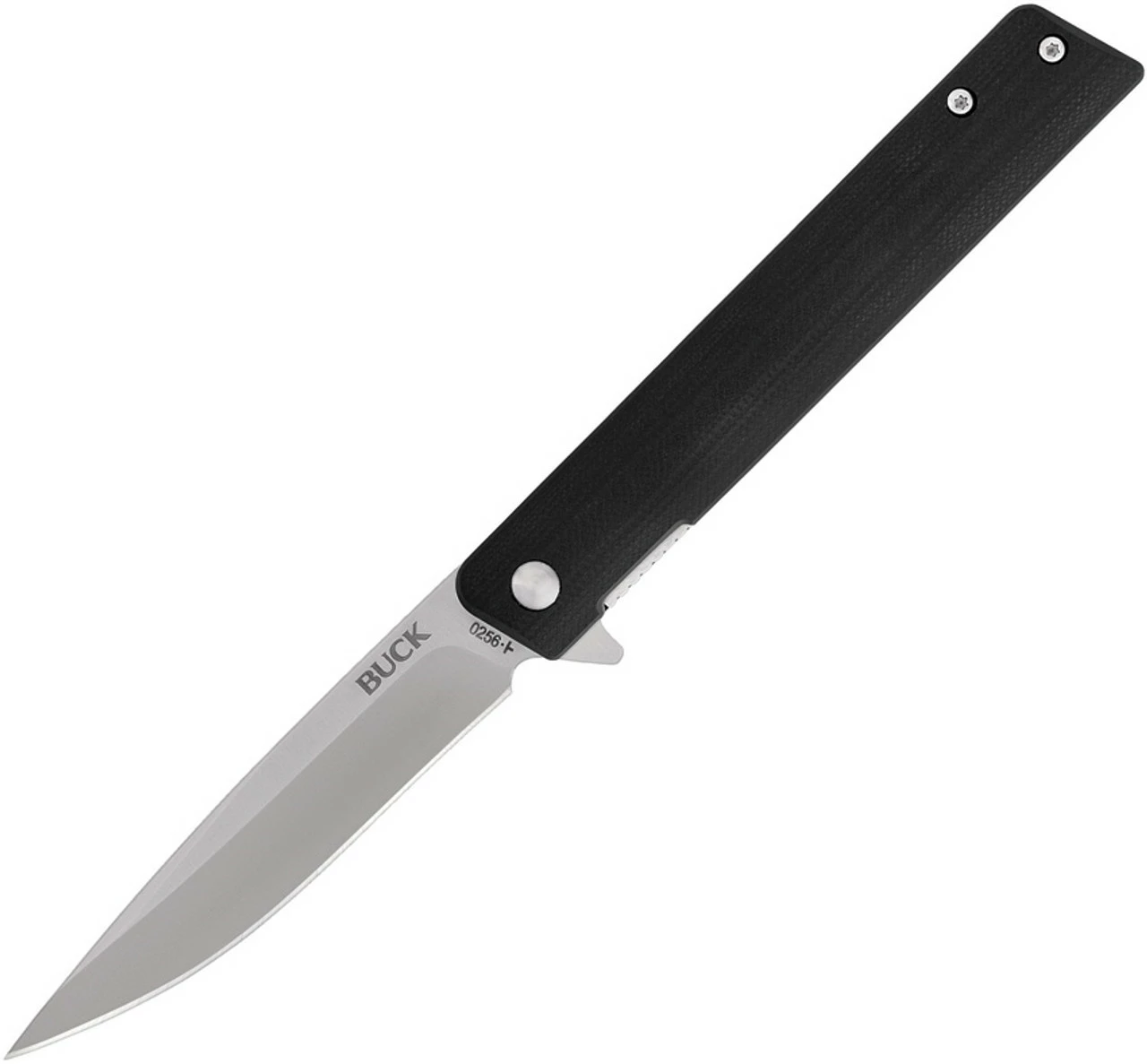 Buck Knives Decatur 0256BKS, 3.63" 7Cr Stainless Steel Satin Drop Point Blade, Black G-10 Handles 1 Buck Knives Decatur 0256BKS, 3.63" 7Cr Stainless Steel Satin Drop Point Blade, Black G-10 Handles