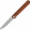 Buck Knives Decatur 0256BRS, 3.63" 7Cr Stainless Steel Satin Drop Point Blade, Guibourtia Ehie Wood Handles