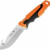 Buck Knives Buck 657 Orange Pursuit Pro Large Guthook Fixed Blade, 4.5" S35VN Satin Guthook Blade, Black & Orange Glass Filled Nylon Handle