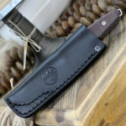 Boker AK1 Fixed Blade 123502, 3" RWL-34 Satin Reverse Tanto Blade, Mustard Burlap Micarta Handle, Black Leather Sheath 9 Boker AK1 Fixed Blade 123502, 3" RWL-34 Satin Reverse Tanto Blade, Mustard Burlap Micarta Handle, Black Leather Sheath -Knifeworks Sales Shop Boker AK1 99745.1646925824