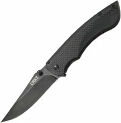 CRKT Burnout Framelock CR4123K, 3.660" 8Cr13mOV Plain Blade, Black Carbon Fiber G10 Base With 3Cr13 On The Back Handle