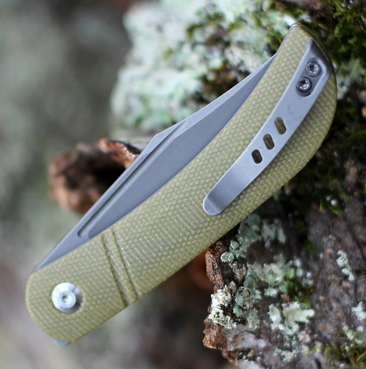 CIVIVI Appalachian Drifter-Olive Micarta (2.96" SW CPM-S35VN) C2015B 3 CIVIVI Appalachian Drifter-Olive Micarta (2.96" SW CPM-S35VN) C2015B - Image 3