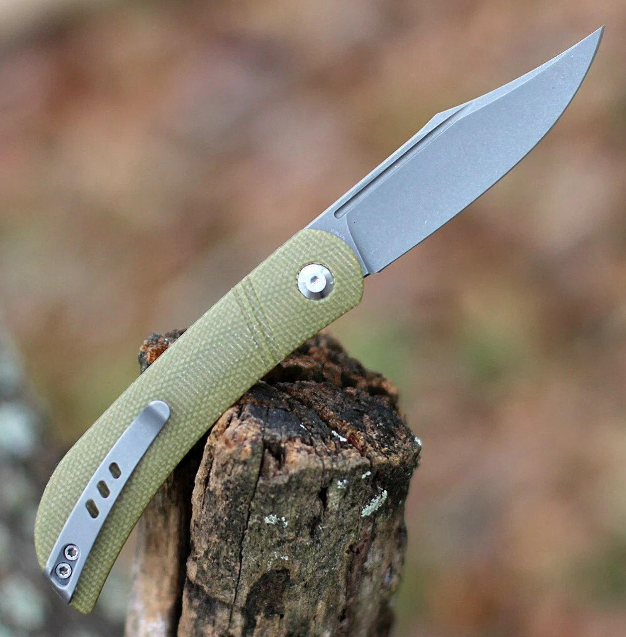 CIVIVI Appalachian Drifter-Olive Micarta (2.96" SW CPM-S35VN) C2015B 2 CIVIVI Appalachian Drifter-Olive Micarta (2.96" SW CPM-S35VN) C2015B - Image 2