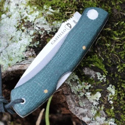 Castillo Knives Torre Lockback Folding, C3JGM, 3" Sandvik 14C28N Blade, Juniper Green Micarta Handles -Knifeworks Sales Shop C3JGM.2 18794.1636042558