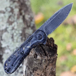 CIVIVI Elementum-Shred CF W/Gold (2.96" Damascus) C907C-DS1 -Knifeworks Sales Shop C907CDS1 05227.1673898019