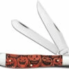 Case Trapper 10614- Halloween, Org/Blk Wash Bone W/Jack-O-Lantern (6254 SS)