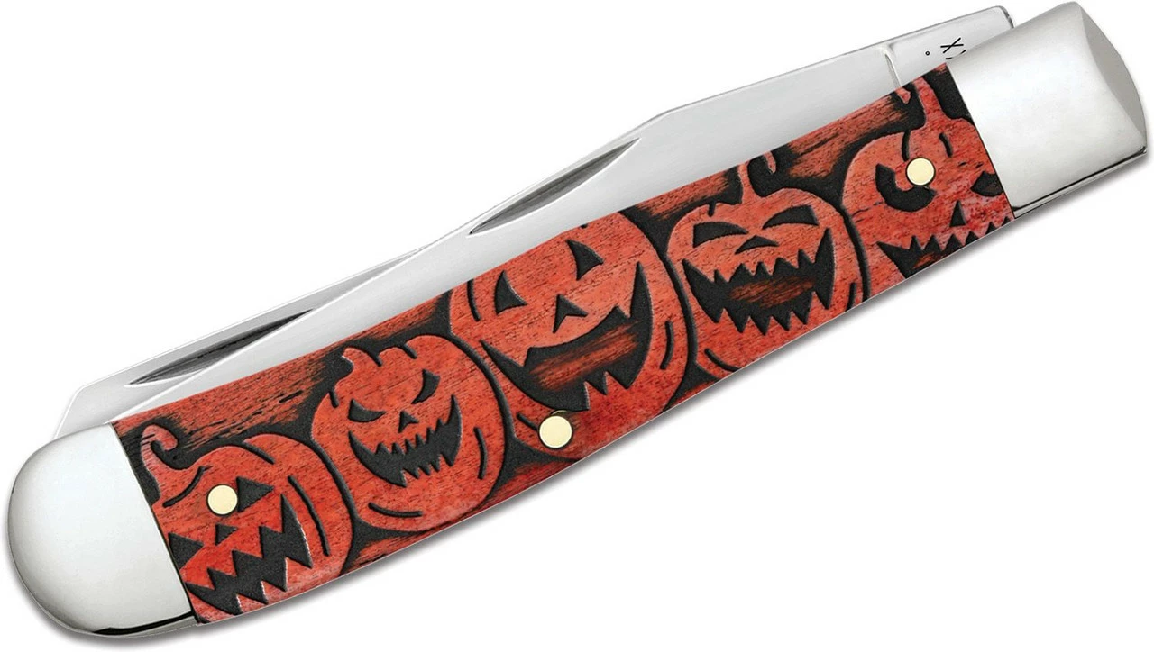 Case Trapper 10614- Halloween, Org/Blk Wash Bone W/Jack-O-Lantern (6254 SS) 2 Case Trapper 10614- Halloween, Org/Blk Wash Bone W/Jack-O-Lantern (6254 SS) - Image 2