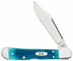 Case Mini CopperLock 25585 Sawcut Jigged Caribbean Blue Bone (61749L SS)