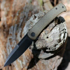 CIVIVI Cetos-Green Coarse Micarta (3.48" Blk 14C28N) C21025B-3