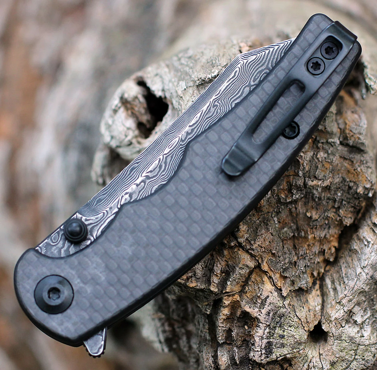 CIVIVI P87 Folder - Twill CF G-10 (2.90" Damascus) C21043-DS1 4 CIVIVI P87 Folder - Twill CF G-10 (2.90" Damascus) C21043-DS1 - Image 4