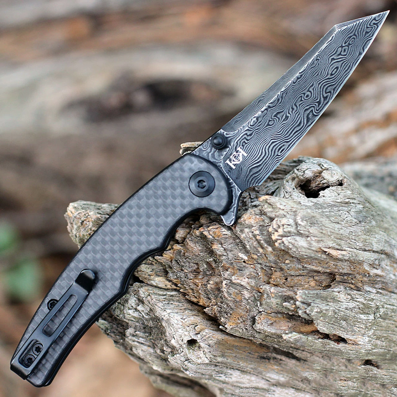 CIVIVI P87 Folder - Twill CF G-10 (2.90" Damascus) C21043-DS1 2 CIVIVI P87 Folder - Twill CF G-10 (2.90" Damascus) C21043-DS1 - Image 2