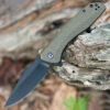 CIVIVI Baklash Flipper - Green Micarta (3.50" 9Cr18MoV Blk SW) C801K
