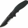 CRKT Shenanigan Spring Assisted Flipper K800KKP, 3.35" 1.4116 Stainless Steel Black Stonewashed Veff Serration Blade, Black GRN Handles